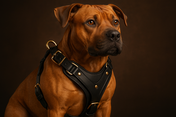 Black Leather Dog Harness