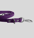 Close-up clasp detail on premium white leather dog leash