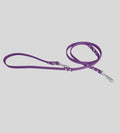Full view white leather dog leash with loop handle